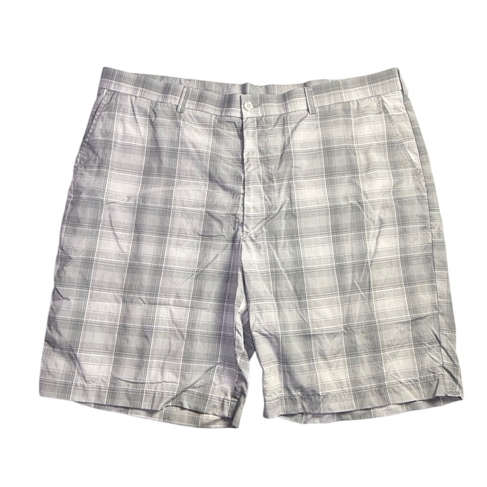 Ben Hogan Performance Mens Grey Plaid Golf Shorts Size 42 Flat Front-2353